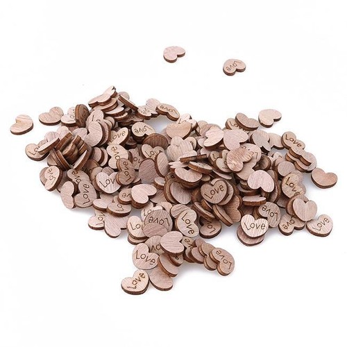 Mini Wooden Love Heart Shape Wedding Table Scatter Craft DIY Decor Supply XU