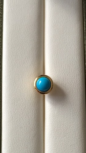 Sterling Silver Gold Plated Arizona Sleeping Beauty Turquoise Stud Earrings