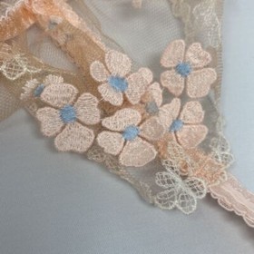 Agent Provocateur Bethanie Peach Blue Suspender AP3 Medium NWT