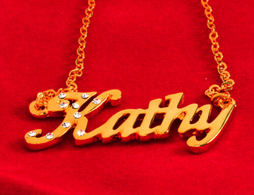 18K Gold PlatedDesigner Custom Made Wedding Gifts Name Necklace KATHY 