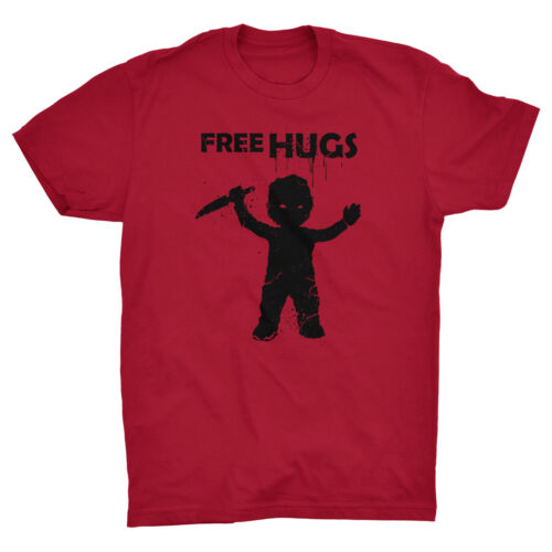 Free Hugs Chucky T Shirt Haunted Doll Classic Horror Movie Nosferatu Jason 