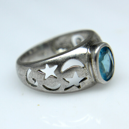 Details about / Natural Blue Topaz Faceted Oval Cut Gemstone 925 Sterling Silver Women Ring