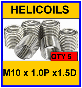 5 M10 x 1.0P HELICOIL THREAD REPAIR INSERTS QTY 1.5D