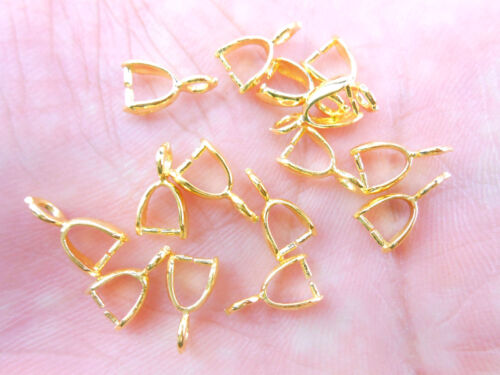 100-500PCS DIY 18K GOLD Jewelry Making Findings Connectors Pinch Bails Sale 
