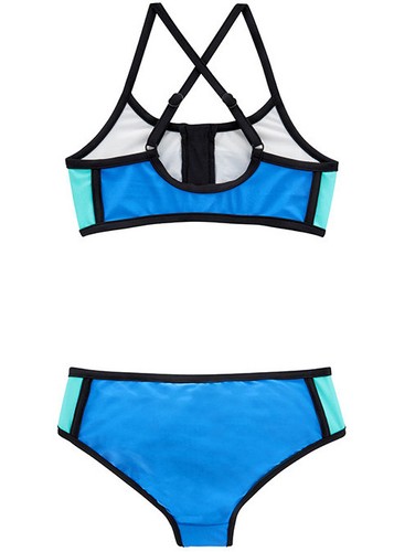 Seafolly Girls Bikini Hawaii Blue Colourblock 6 and 8 years BNWT 50/% off