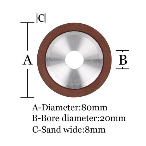 80mm Resin Diamond Grinding Wheel for Carbide Cutter Grinder Sharpener 150 Grit