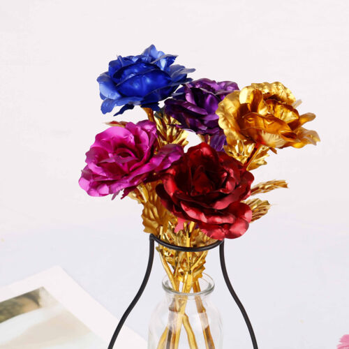24k gold plated golden rose flowers anniversary valentine/'s day lovers/' gift C❤