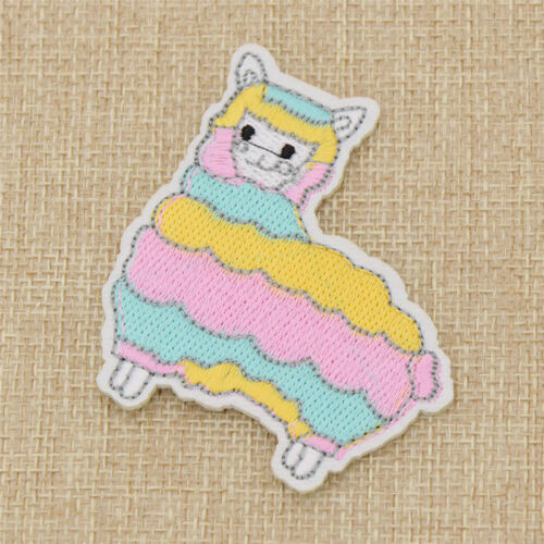 Cartoon Cat Alpaca Embroidery Patch Applique Iron-On Sewing Decoration Accessory 
