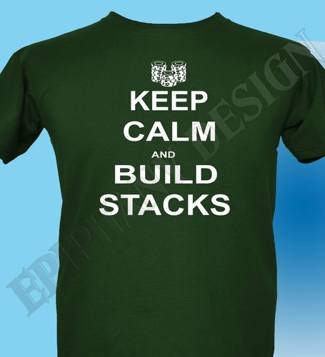 Card Player T-Shirt Poker Texes Hold /'em Keep Calm And Build Stacks Mens Ladies