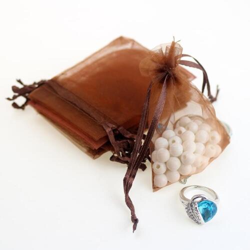 25/50/100PCS Candy Bags Jewelry Pouches Sheer Organza Wedding Party Favor Gift 