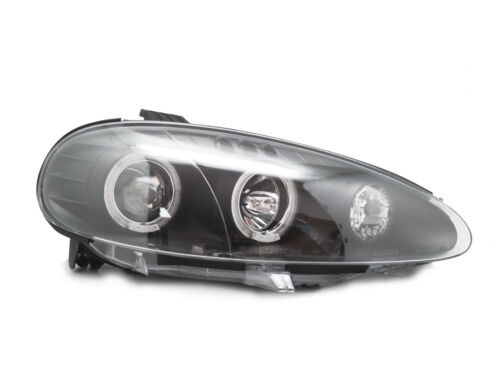 Projector Headlights For 2001-2005 Mazda Miata MX-5 w/ LED Halo-Black/Chrome 
