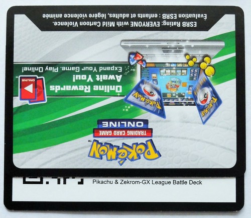 GX LEAGUE BATTLE DECK CODE POKEMON PIKACHU /& ZEKROM