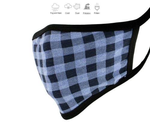 Details about  / Protective Face Mask CHECKERED 100/% Soft Cotton With Tie Back Machine Washable