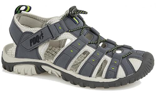 PDQ KEN Boys Faux Nubuck Toggle /& Touch Close Summer Trail Sandals Grey//Red
