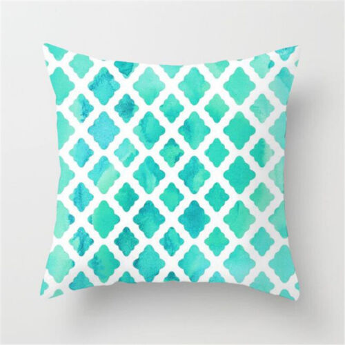 18x18" Blue Green Abstract Printing Square Pillow Case Home Decor Cushion Cover 