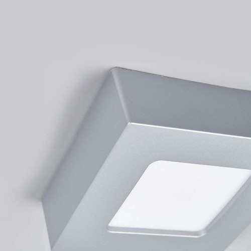 LED Deckenleuchte Marlo Quadratisch IP44 Bad Lampenwelt Deckenlampe Silber LED