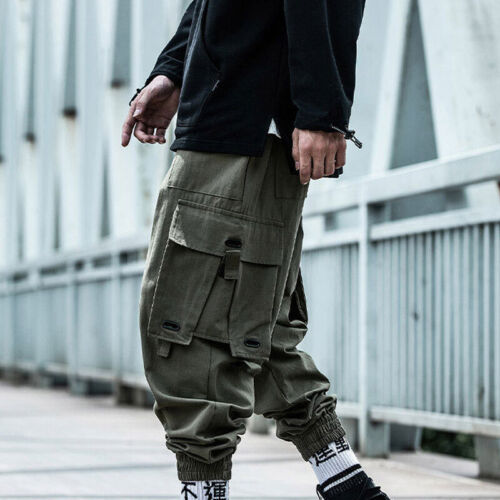 Men's Cargo Pants Hip Hop Harem Pants Casual Loose Streetwear Baggy Trousers 