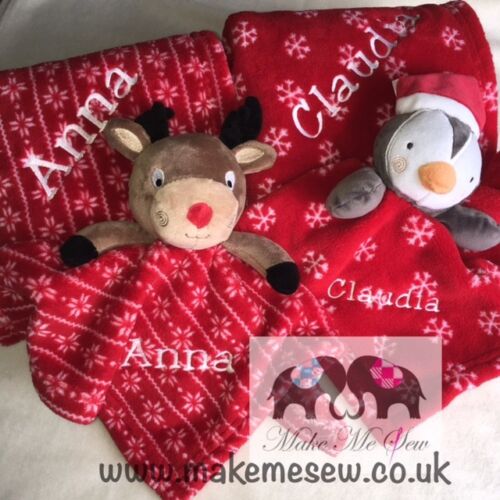 Baby Personalised Christmas 2 piece Blanket/comforter Keepsake First Christmas