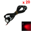 20x Red Auto Eagle Eye Parking Reverse Light Daytiem Running Blub 18MM 1 COB LED