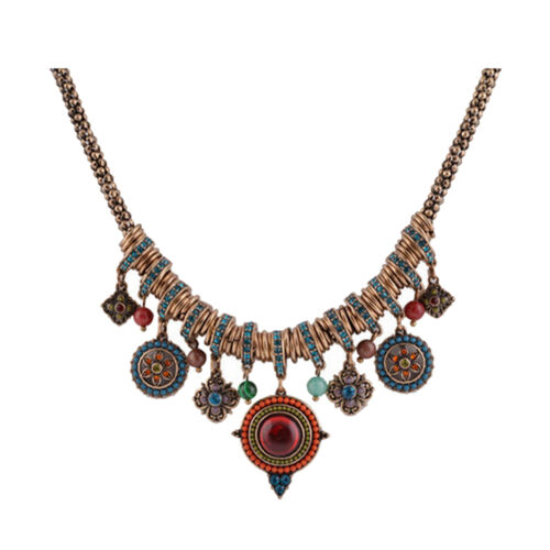 Gypsy Ethnic Tribal Turkish Boho Chain Bid Necklace Tassel Pendant Fringe TWUK