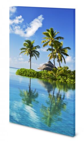 Magnettafel Pinnwand Bild Natur Insel Palmen Urlaub Meer gekantet