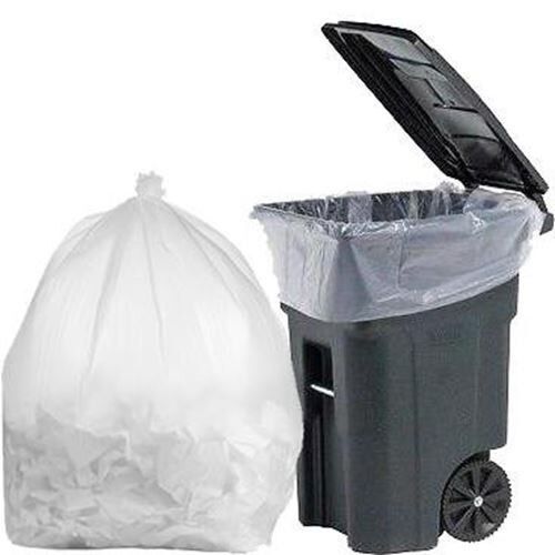 Clear 50x60 3 Mil PlasticMill 64 Gallon Contractor Garbage Bags 