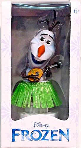 Disney Store Frozen OLAF Hula Ukulele Wobbler 6&#034; BOBBLEHEAD Snowman Figure NEW