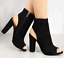 Women Block High Heel Sandals Peep Toe Chunky Ankle Strap Boots Casual Shoes UK