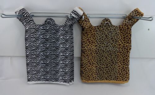 200 Bags Zebra & Leopard Print Design Plastic T-Shirt Shopping Handles 11.5x6x21 