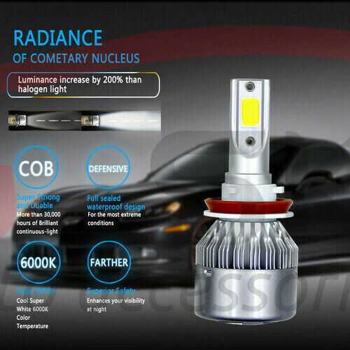 6000K LED Headlight Hi Low Beam Bulbs H9 H11 Combo for Buick LaCrosse 2005-2013 