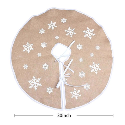 Jute Burlap Snowflake Christmas Tree Skirt Christmas Decorations For Home