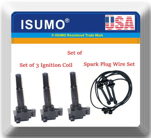 Set of Ignition Coil /& Spark Plug Wire set Fits 4Runner T100 Tacoma Tundra 3.4L