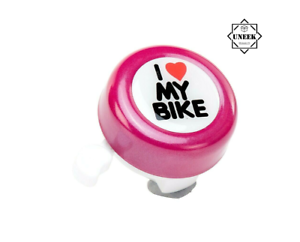 PINK HAND RING `I LOVE MY BIKE` BICYCLE BELL  Cycle Horn Mountain Kids Road  UK