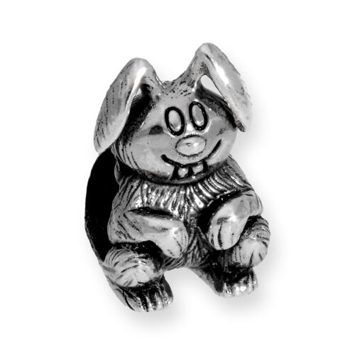 925 Real Sterling Silver Hare Bead Charm Rabbit Bunny Animal Pet Beads Charms