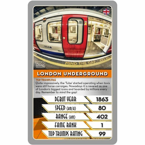 Christmas TOP TRUMPS TRAINS CARD GAME Family Kids Fun Playing Cards Gift Box UK