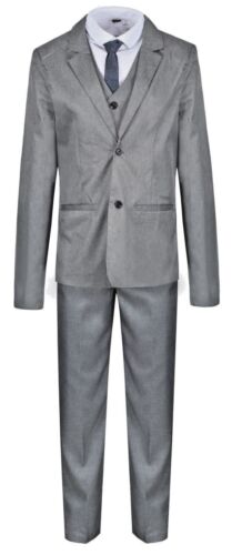 Boys Suits Grey 5 Piece Boys Wedding Suit Page Boy Party Prom 9 mths to 14 Years