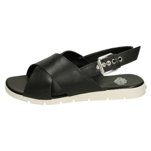 Doron Ladies Black Leather Harley Davidson Slingback Sandals