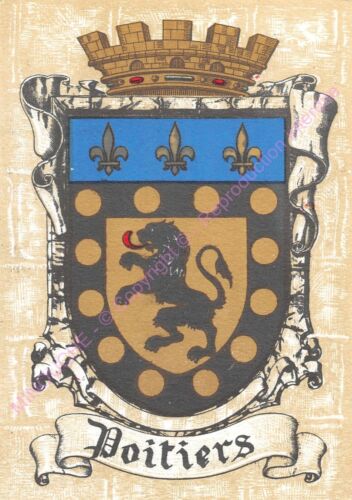 Postcard France Coat of Arms 86000 Poitiers EDT Dayez