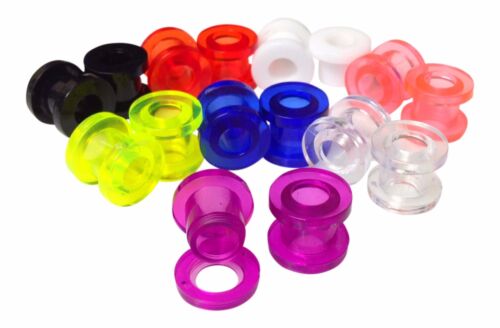 8 PAIR SET of Acrylic Screw Fit Tunnels Plugs Gauges Earlets choose size