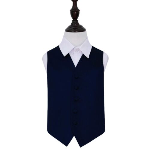 Boys-navy-blue-30 Plain Satin Waistcoat 