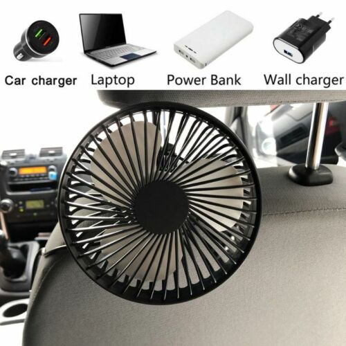 Universal Car Back Seat Headrest 3 Speed 5V USB Fan With Switch Air Cooling Fan 