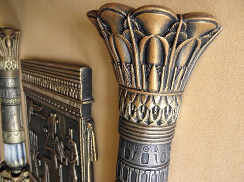 Egyptian bas-relief OSIRIS /& two columns autorship only in this shop JL