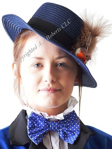 Mary Poppins Returns BLUE TRILBY HAT with ROBIN /& FEATHER DETAIL World Book Day