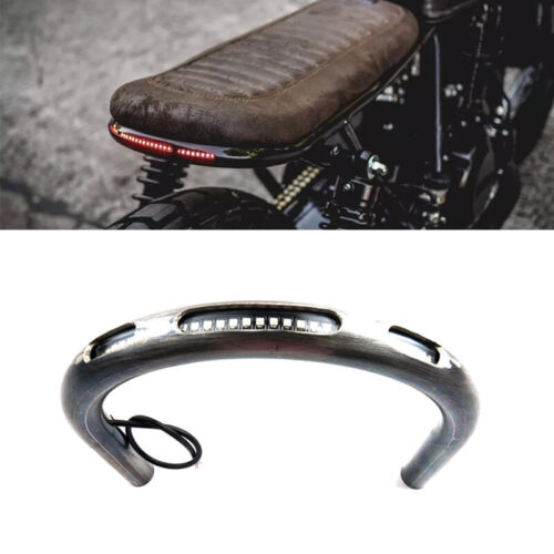 230mm Motorcycle Seat Frame Hoop Loop with LED Brake Light Turn Signal Indicator 