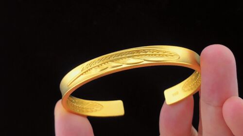 Details about   Peach blossom 24K Adjutable THAI gold plated GP Bracelet women jewelry bangles 