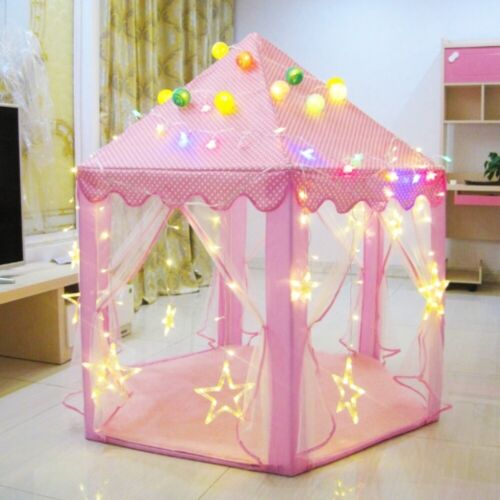 Princess Castle Play Tent Girls Playhouse Toy Game House with String of 40 Stars