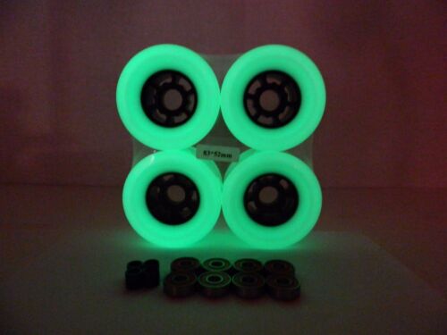 ABEC 7 Color Bearings Spacers Blank Pro Skateboard 52mm Clear Color Wheels