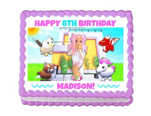 Roblox ADOPT ME Edible image birthday cake topper frosting sheet FAST SHIPPING!