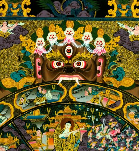 Wheel Of Life 30x44 Tibetan Mandala Print Asian Art Buddah Buddhism Buddhist