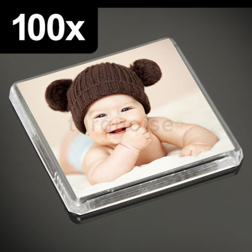 100x Clear Acrylic Blank Fridge Magnets 58 x 58 mm Square Size Photo